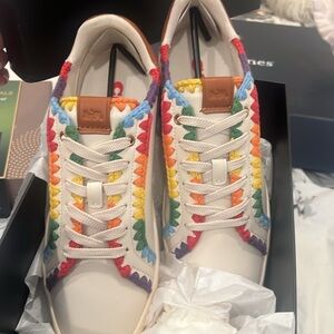Coach men's leather low line pride lace up men's sneakers NWT in box 8.5 men's
